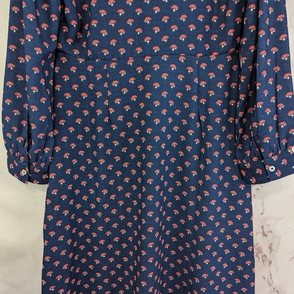 Modcloth Dress Women 10 Mushroom Amanita Timeless London Sprout With Clout - Picture 9 of 16